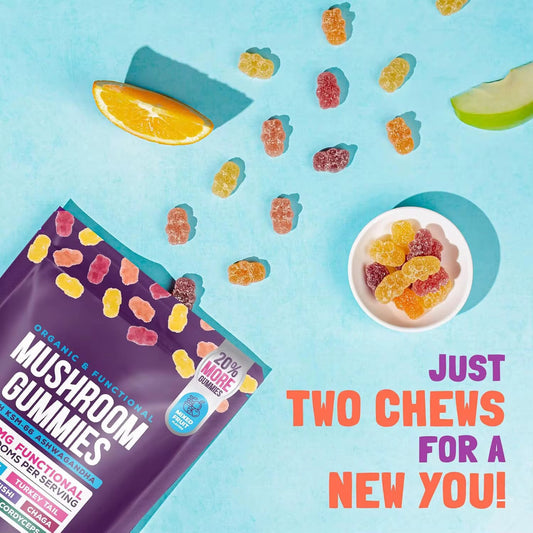 Organic Functional Mushroom Gummies
Daily Mind + Body Support in Every Bite